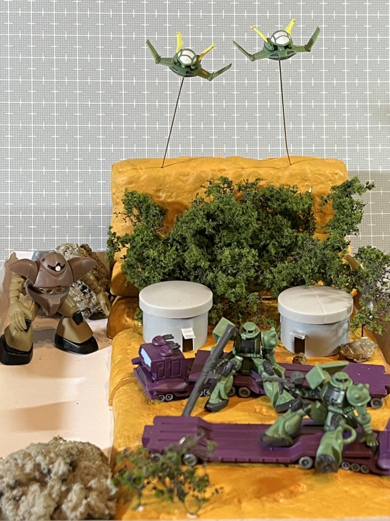 申し訳ありません。初心者なので今日中に水辺を作れません。夏までになんとかしますので今回はゴックさんの出番はありません。