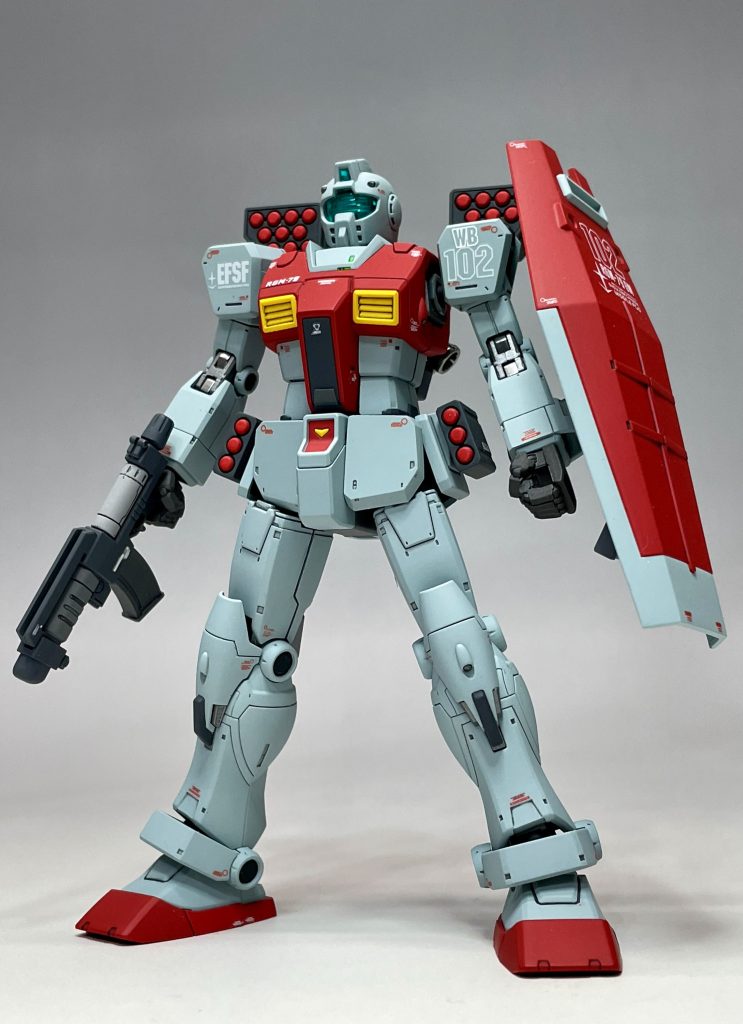 シールドの番号も宇宙空間専用のものにしました。もう一体、地上用のジムも製作しましたので、そちらはまたの機会に投稿したいと思います。