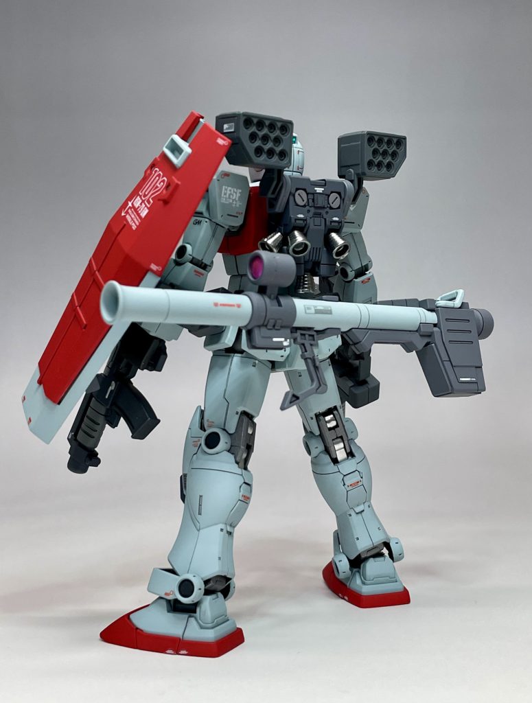 ここまで重装備だとかなり強そうです。バズーカのスコープの色が下の写真と違うのは、二つ製作したためです。