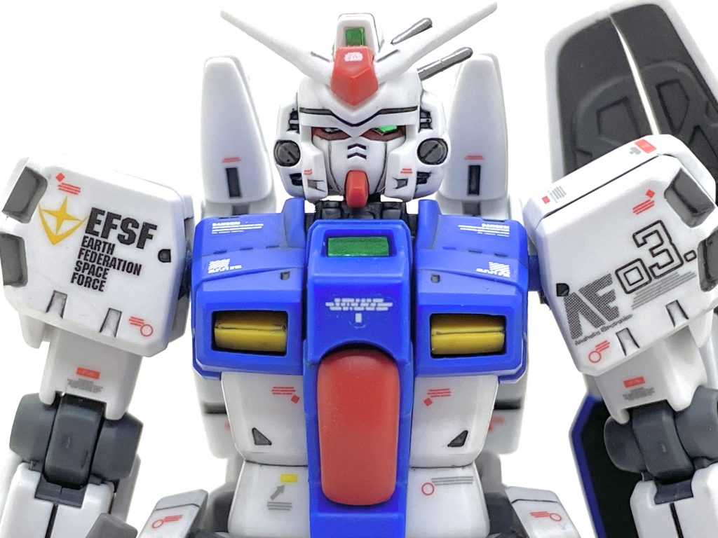 デカールはガンダムデカールのHGUC汎用 地球連邦軍MS用1やHGユニコーンガンダムをメインにが閃光のハサウェイ汎用1や余っていたMGVガンダム、V2ガンダムや市販のデカールを満遍なく貼ってカトキ風にしました。