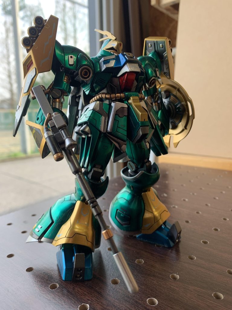 今回フレームの一部、パイプ部にパールカッパーを使ってみました とてもいい感じです 主力決定デス緑部はexブラック→スターブライトシルバー→クリアグリーン+クリアブルー→光沢クリアですちょっと厚塗りしすぎたかな