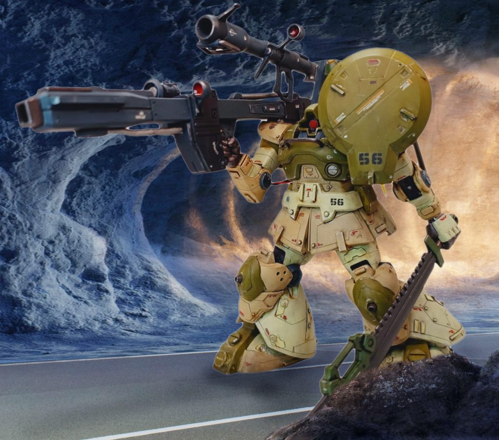 シールド（ディランザのあまり）も可動して前面防御可能です。DSOBLKのボールジョイントは便利〜