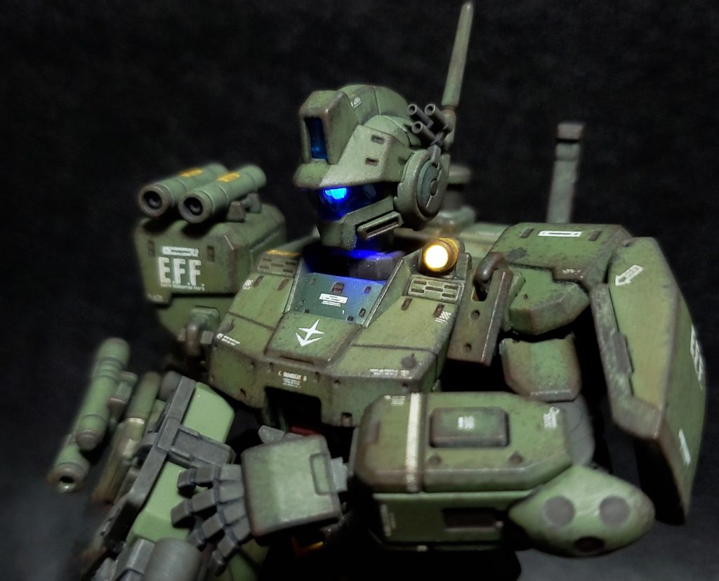 HG 1/144 ジム・スパルタン(部分塗装、電飾、ウェザリング)–9枚目/制作者:Chohnan