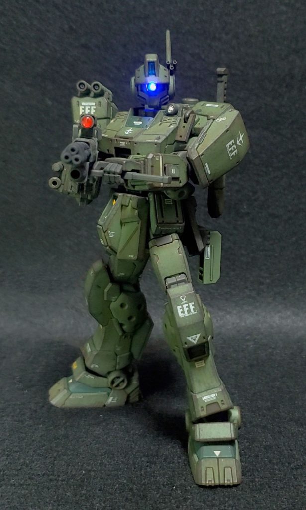 HG 1/144 ジム・スパルタン(部分塗装、電飾、ウェザリング)–7枚目/制作者:Chohnan