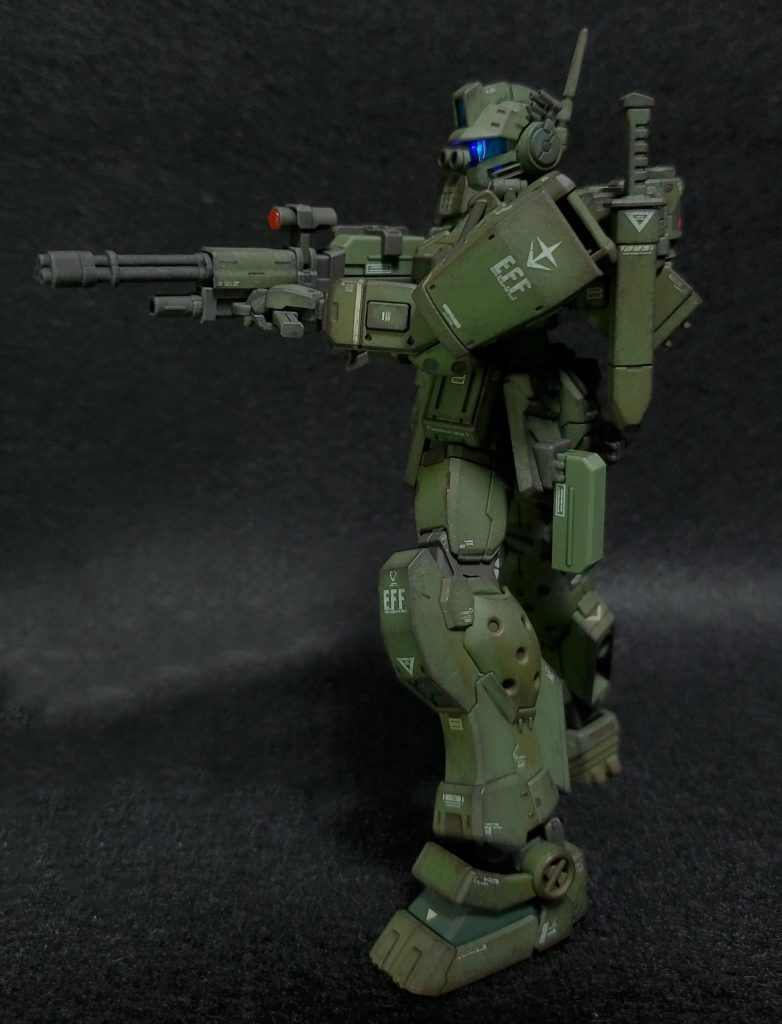 HG 1/144 ジム・スパルタン(部分塗装、電飾、ウェザリング)–9枚目/制作者:Chohnan