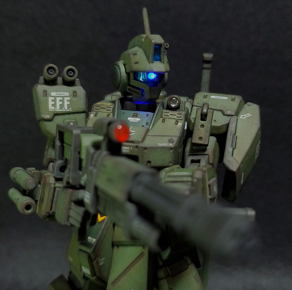 HG 1/144 ジム・スパルタン(部分塗装、電飾、ウェザリング)–2枚目/制作者:Chohnan