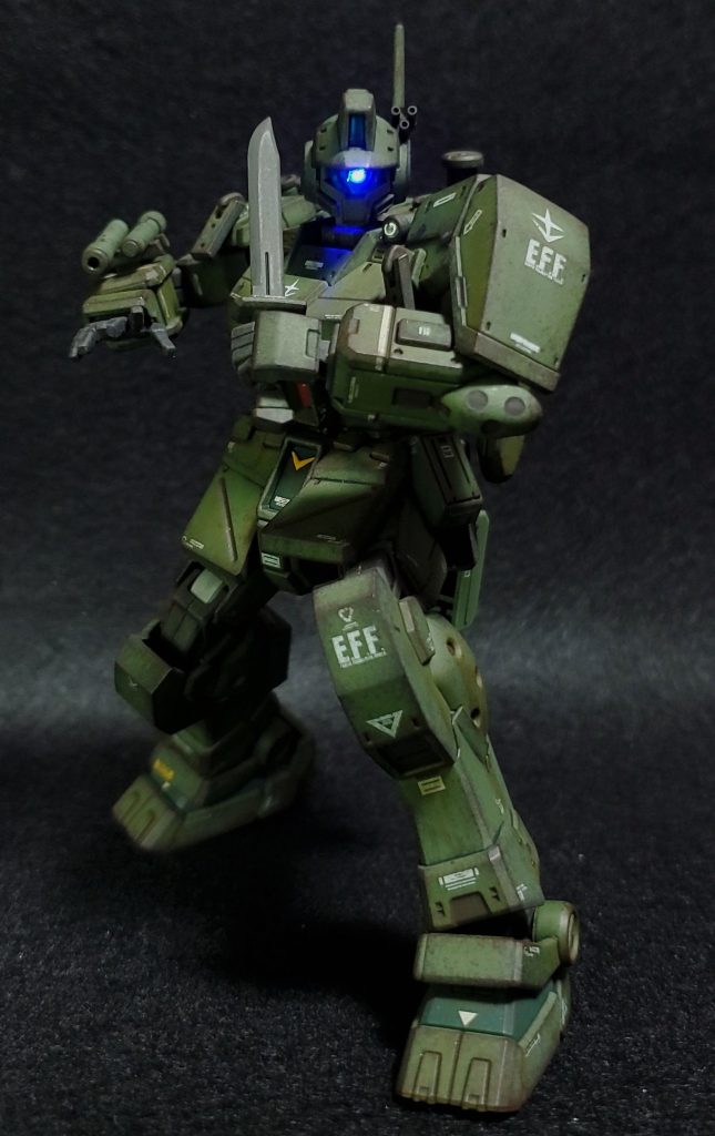 HG 1/144 ジム・スパルタン(部分塗装、電飾、ウェザリング)–4枚目/制作者:Chohnan