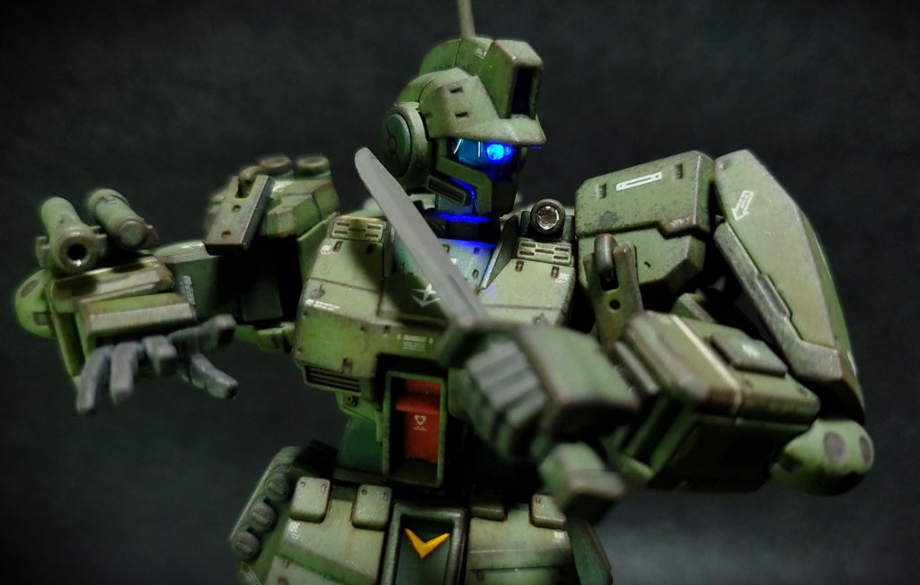 HG 1/144 ジム・スパルタン(部分塗装、電飾、ウェザリング)–5枚目/制作者:Chohnan