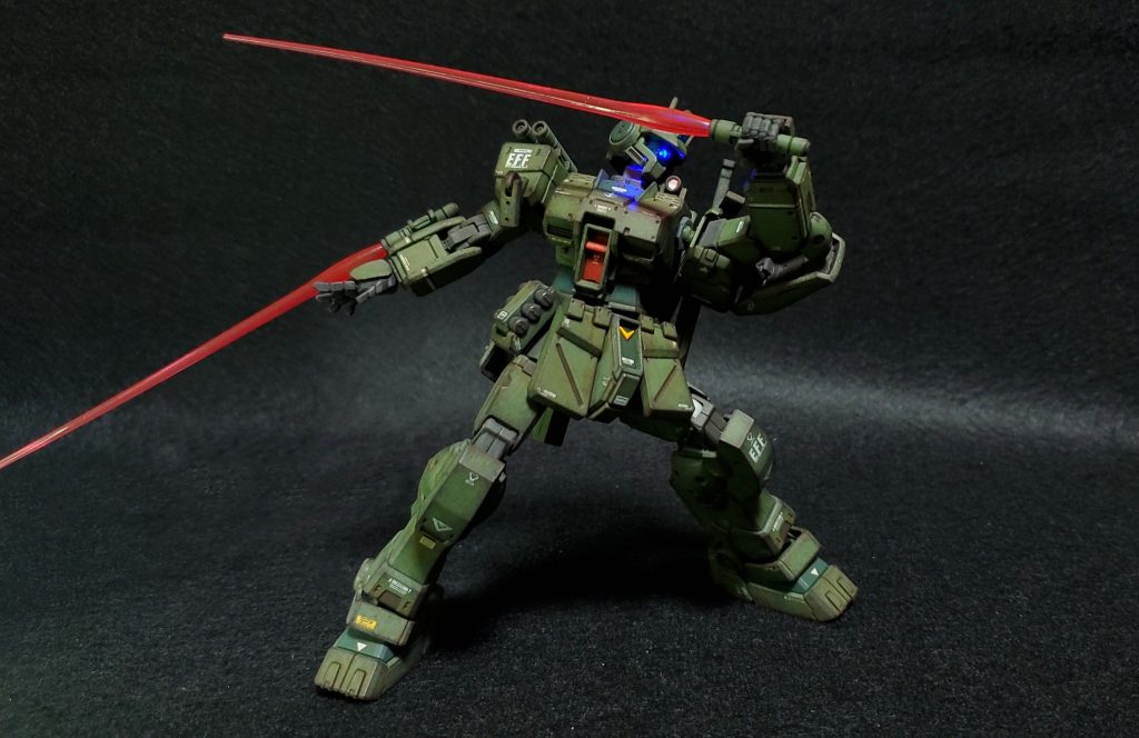 HG 1/144 ジム・スパルタン(部分塗装、電飾、ウェザリング)–6枚目/制作者:Chohnan