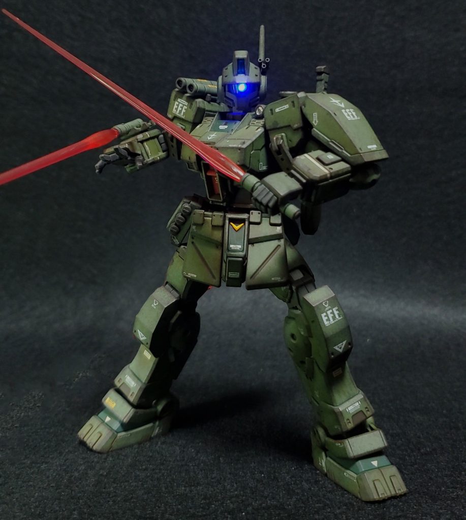 HG 1/144 ジム・スパルタン(部分塗装、電飾、ウェザリング)–8枚目/制作者:Chohnan
