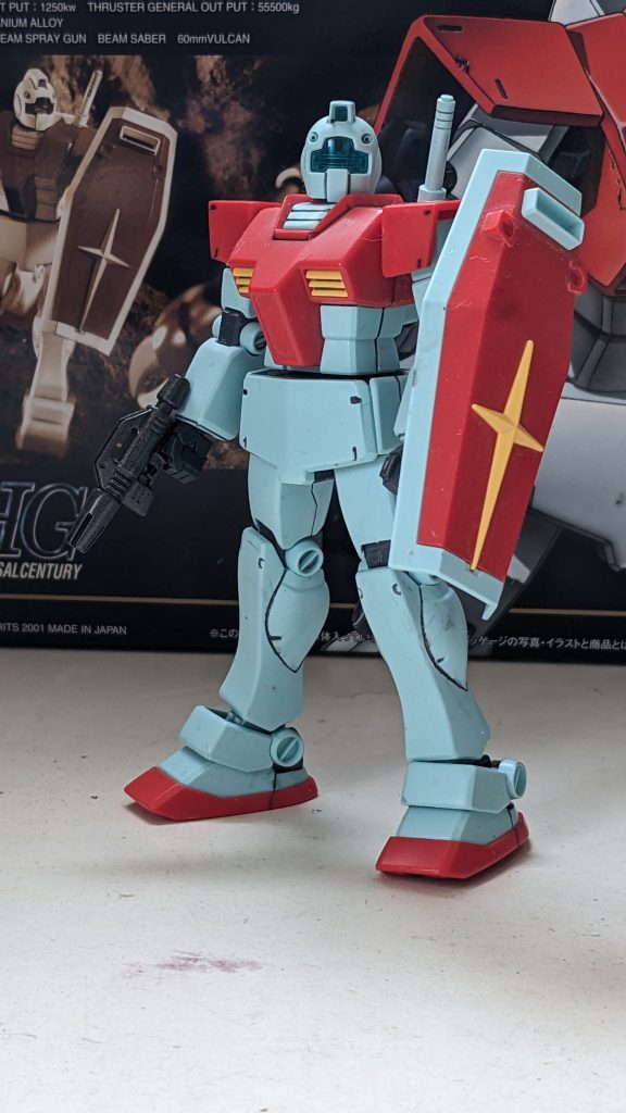 合わせ目消しと成形色の墨入れのみ。ビーム・スプレーガンだけ塗装しました。