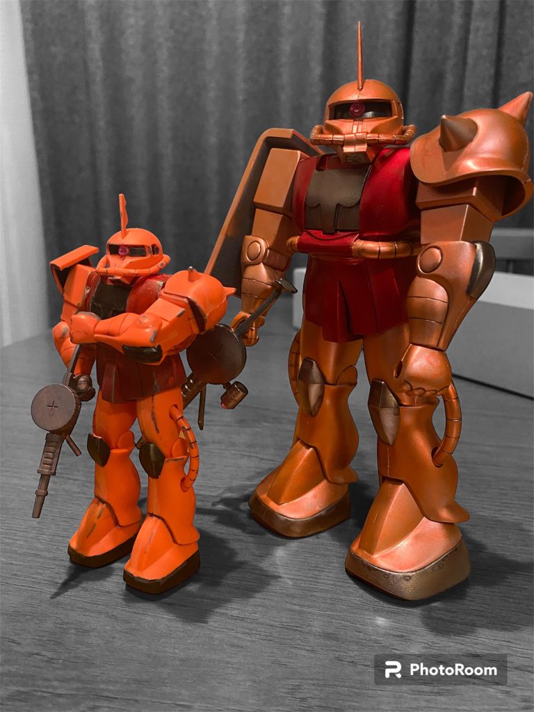 旧キット同士。こうして見ると初期に作った1/144雑やなと思いました。