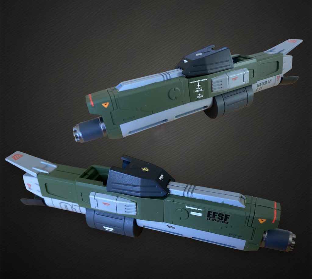 このフレームランチャーの塗装かなりこだわりを持って製作しました。マスキングも細かくしたり先端付近をスターブライトアイアンで塗装したり結構な時間がかかってしまいましたが納得のいく出来栄えになったと思います。