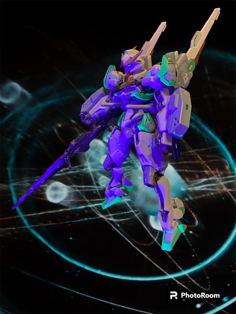 エアリアルは水色メインのトリコロールですが、自分の中での風の精霊のイメージは緑だったので鮮やかなグリーンをメインに、白、ライトグレーと春らしい軽やかな色合いでまとめてみました。シルフィードはエアリアルと同じく風を司るとされる精霊の名から。彩度を上げるために蛍光グリーンを加えて調色したのでブラックライトにも反応しますw