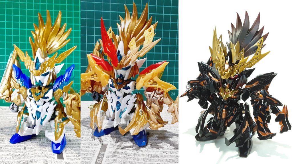 加工前との比較基本加工は全体のシャープ化、肉抜き処理のみ、肩や腰ローブは窮奇ストフリから拝借してボリュームアップさせてますアンテナは窮奇ストフリと悟空インパルスのパーツを使い改造してます