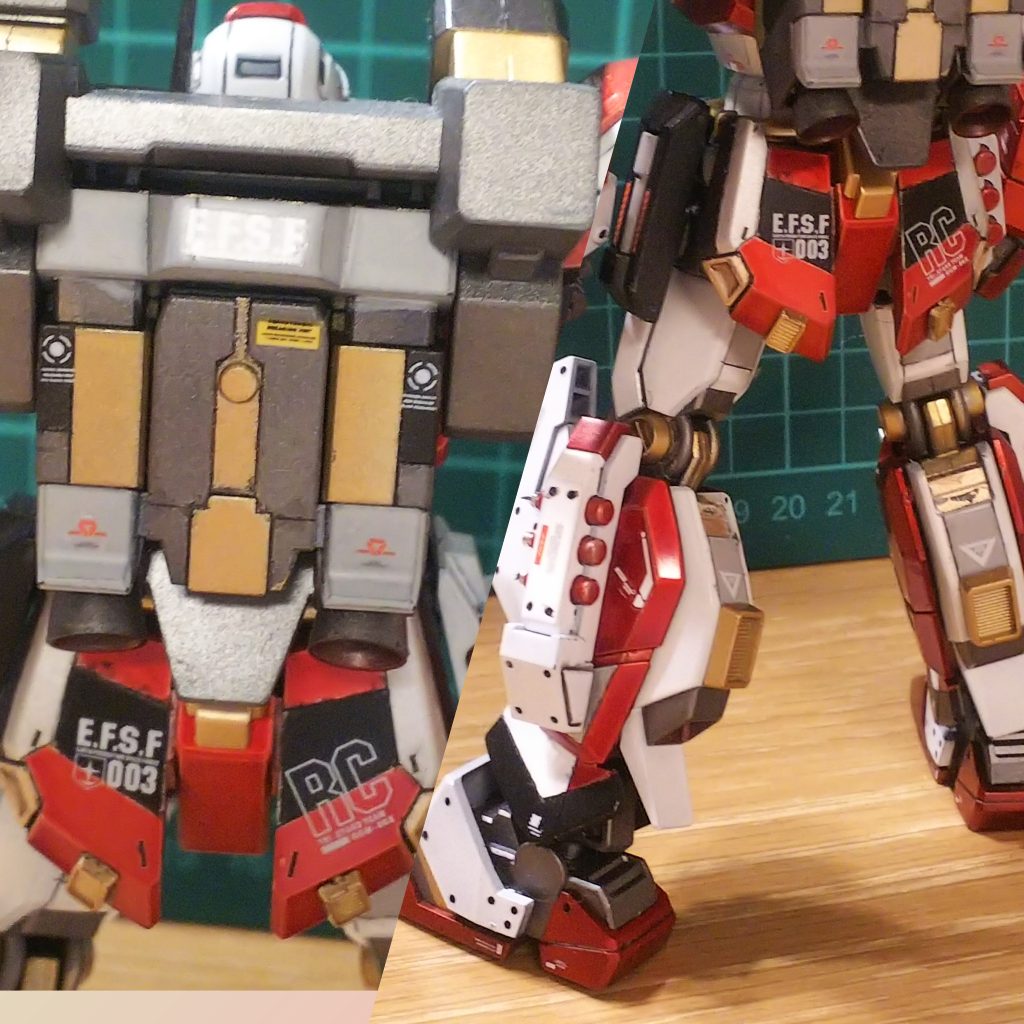 バックパックやリアアーマーはスジボリ、塗り分け。