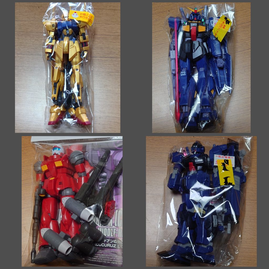 今回協力してもらったリサイクル購入品です。私としては組み立ての時間が短縮出来るので助かりますが、どういう経由で売りに出されたのか毎回気になりますねこの子達に幸あれ〜🎊。さてさてガルマ，ザビはコクピットの中で「図ったなぁ!シャア!!」とか叫んでいるのでしょうか？なんか黄色いの居るし？今回は生き延びて次回はあるのか？この四面楚歌状況で😨?宇宙世紀では死線を乗り越えると何かに目覚めるそうですし果たしていかに!……ガルマ，ザビのオチはいつもシャアに騙され死線をさまよい次に再会した時はシャアはそんな事する奴じゃない!とかまだ言ってそうだなこのお坊ちゃんは…とか？!ガルマネタでしばらく楽しめそうです😅お後がよろしいようで🎉。