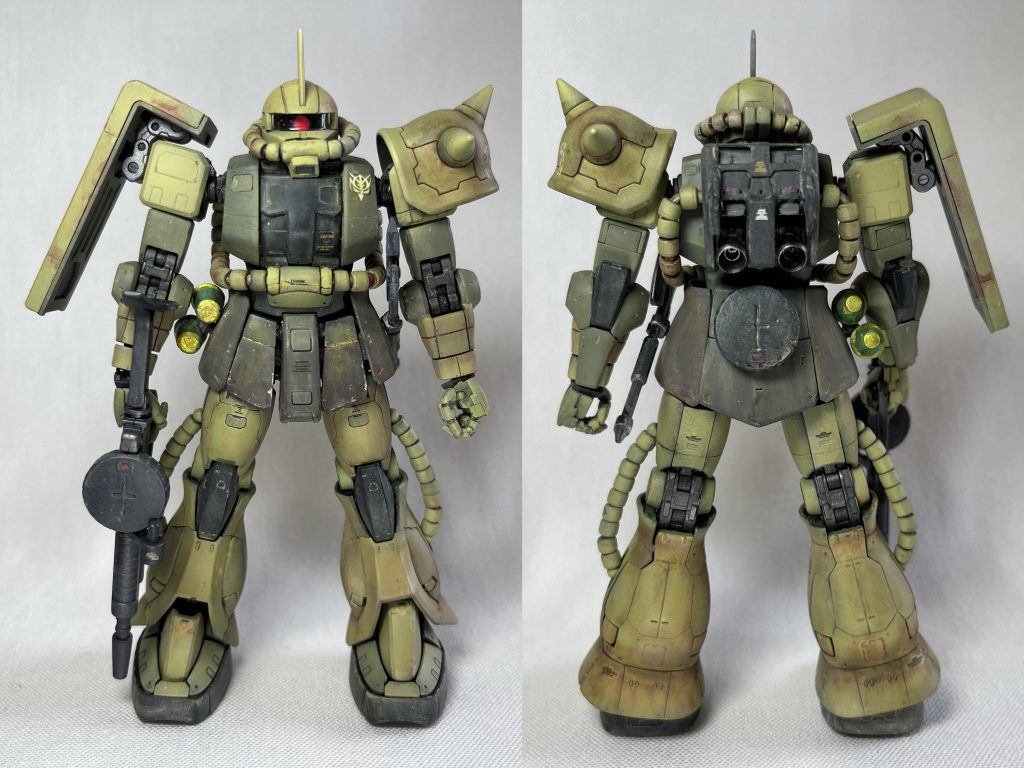 現在開催中のフェスにて、MS-06ザクⅡを連邦軍チームで出すという ”なんて卑劣な” 投稿をしようと思い立ち、もともとツァリアーノ機で作るつもりで積んでいたRGを今回投入しましたフェスがいいキッカケになりました。開催ありがとうございます(いやフェスが無くても作ったけど、絶対、…いつかは)