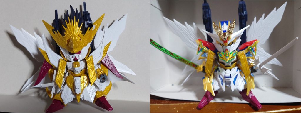 天下無双大将軍との比較です、胴体、バックパックと足、腰アーマーの一部、腕の前垂れを天下無双大将軍からそれ以外は諸葛亮フリーダムから持ってきています