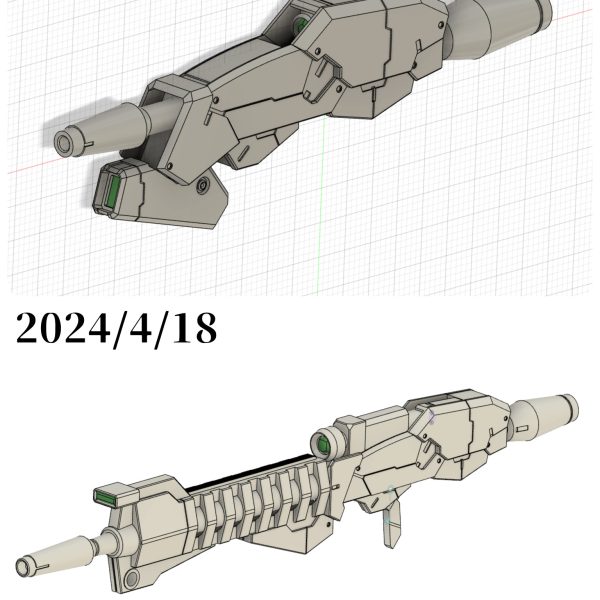 GWを使って模活ブーストをしています導入した3Dプリンタの設定がやっと分かってきて、こういった武器くらいまでであれば出力できるようになってきました何とかGW中に本体まで作りきりたいところです🤣（3枚目）