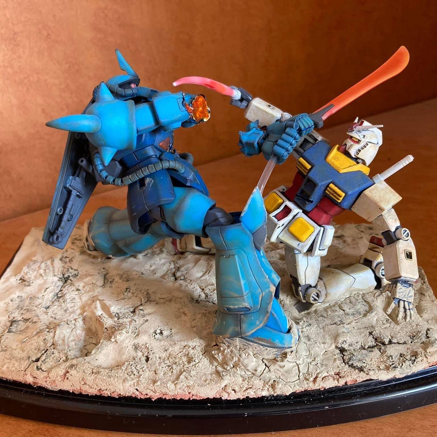 グフvsガンダム 砂漠ジオラマ｜ちっぷさんのガンプラ作品｜GUNSTA（ガンスタ）