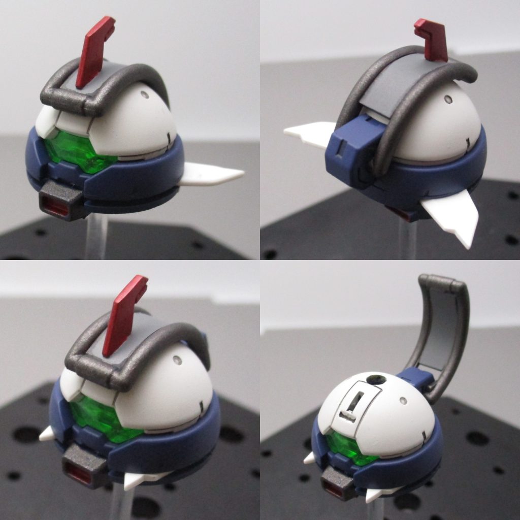 デミ・ベースの先頭にくっついてる脱出ポッドのデミ・ファイター。デミトレーナーの頭部を改造して作りました。ウイングは格納可能。上部のロールバーの空きスペースをふさいで、接続用の穴を隠すのに使ってます。