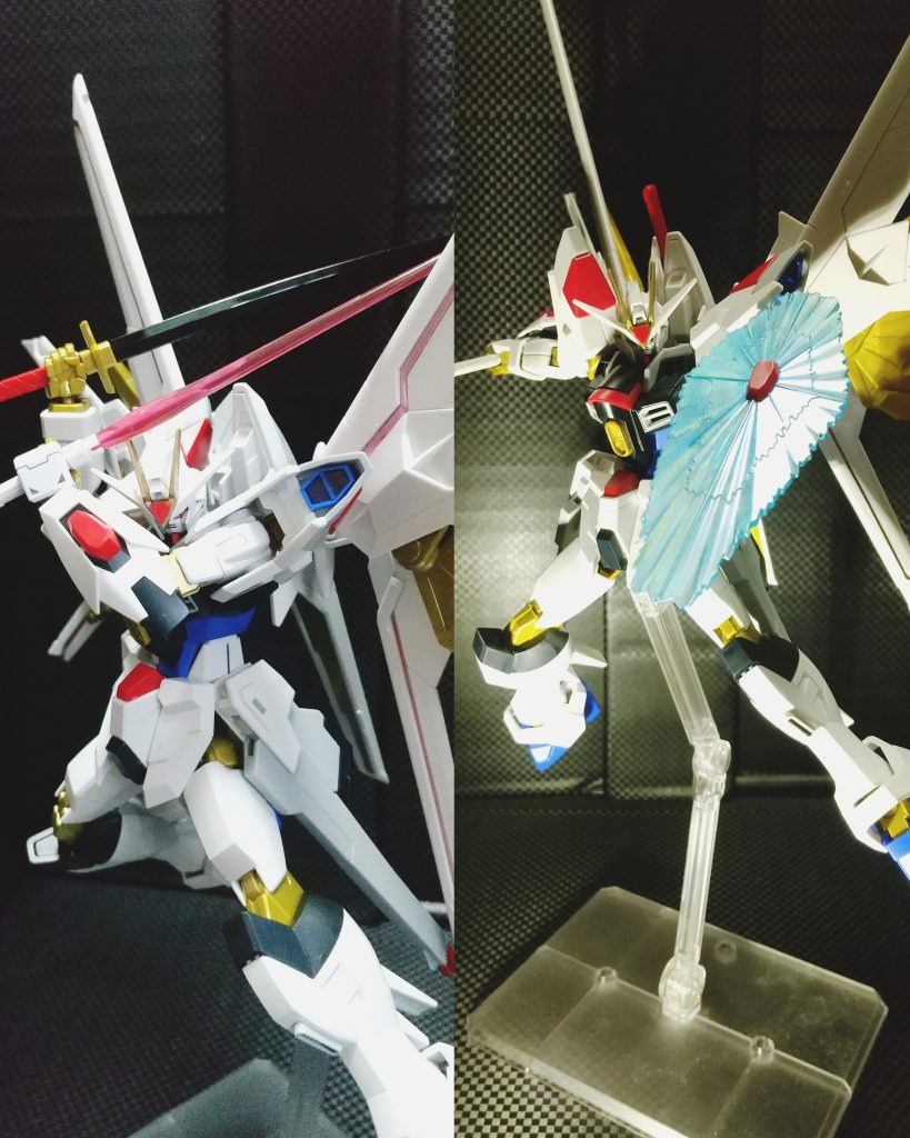 プラウドディフェンダーのメタリックピンクシールとビームシールドはガンダムマーカーEXで塗りましたギラギラしてカッコいいです✨