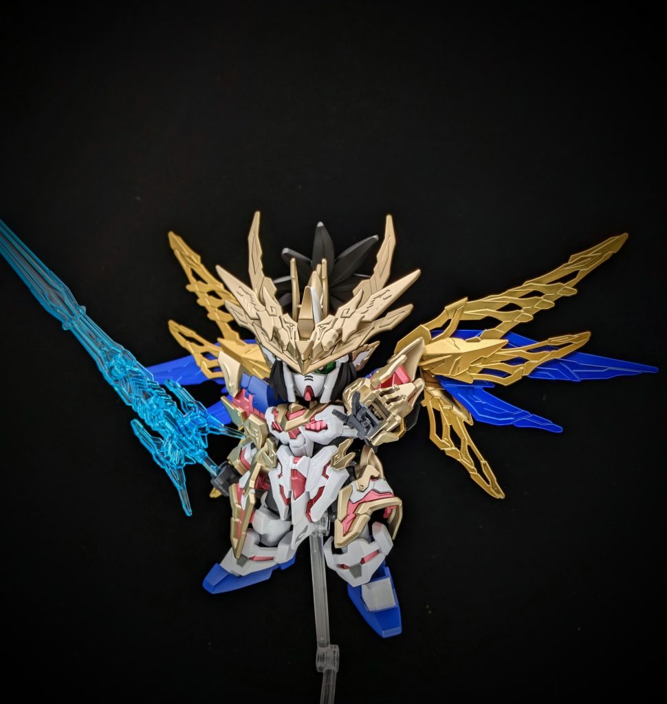 最後にフリーダムの羽をつけて強化された劉備ユニコーンFガンダムの写真で😁最後まで見ていただきありがとうございました🙇