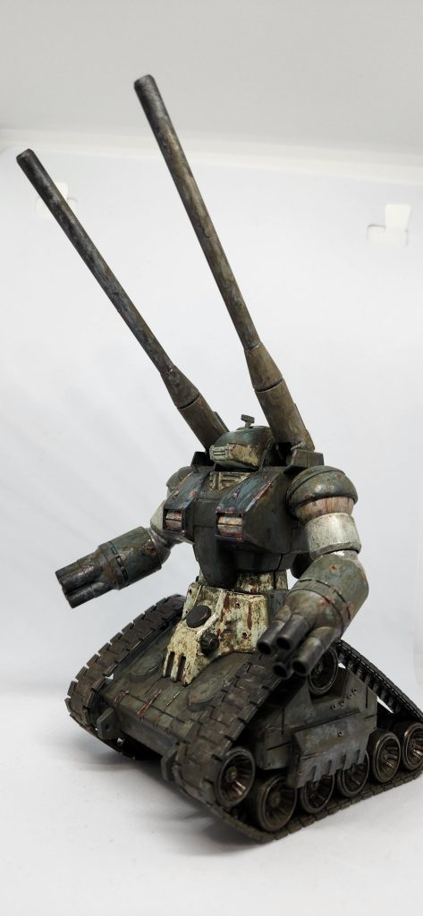 暗い部分のサビは全体ウォッシング+薄め液チョンしてそこにライトブルーグリッとしてスミ入れブラウン重ねてチョー薄めたアクリルブラック叩きつけしました。余ったアクリルブラックは全て全砲身の先端にwPrevious