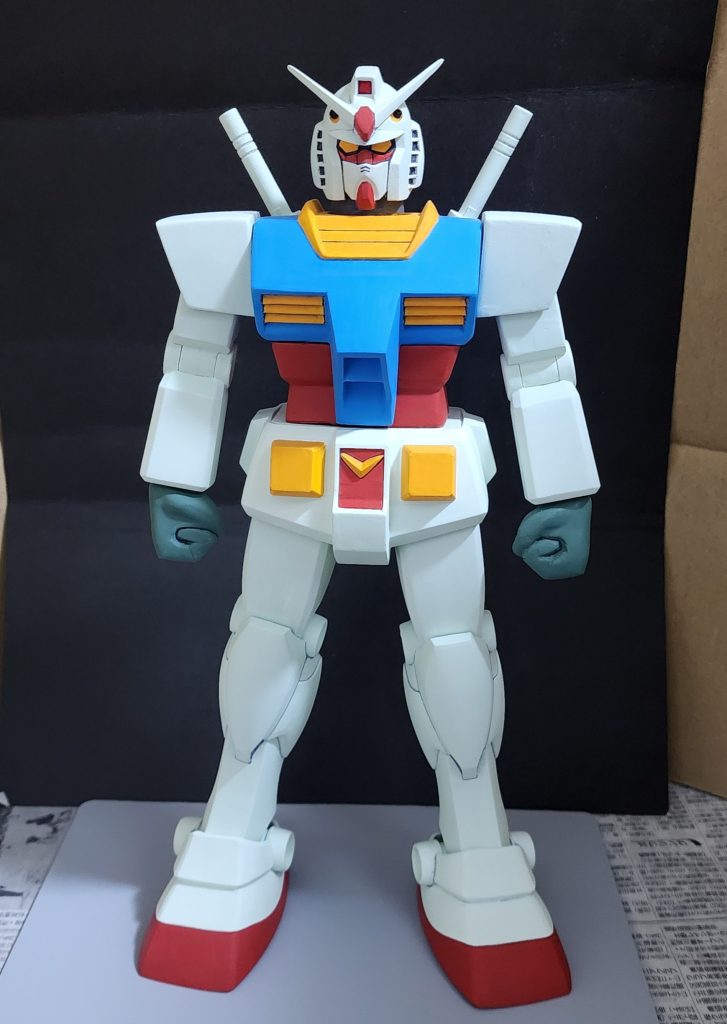 正面からデカすぎて背景用紙に収まらない…