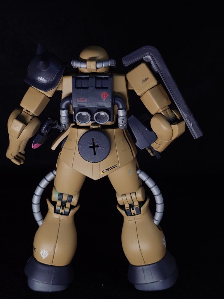 バックショット。膝裏も剥げてしまった…