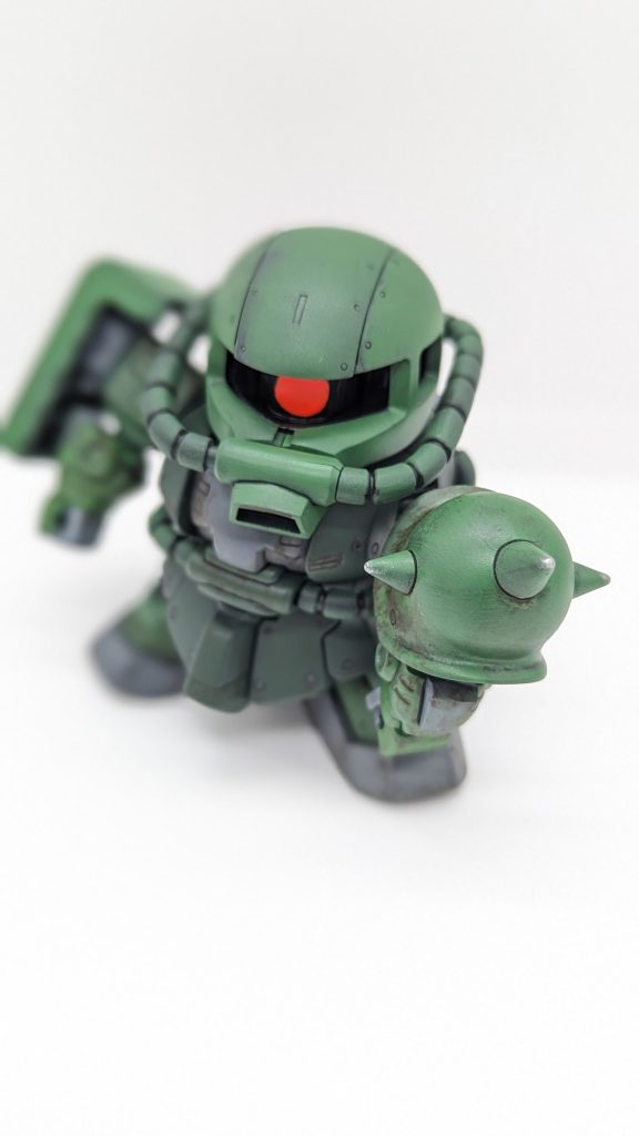 肩口からのショット。合わせ目消しも頑張りました。いつも１００円ショップの瞬間接着剤を使っています。