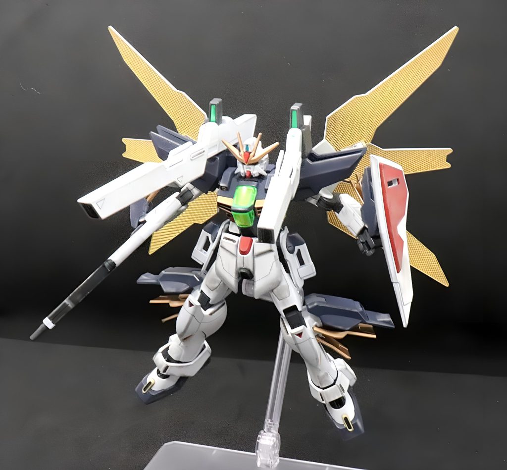 ツインサテライトキャノンの迫力が良きですね。このポージングで棚へと飾られていきました(gandam-hand2)