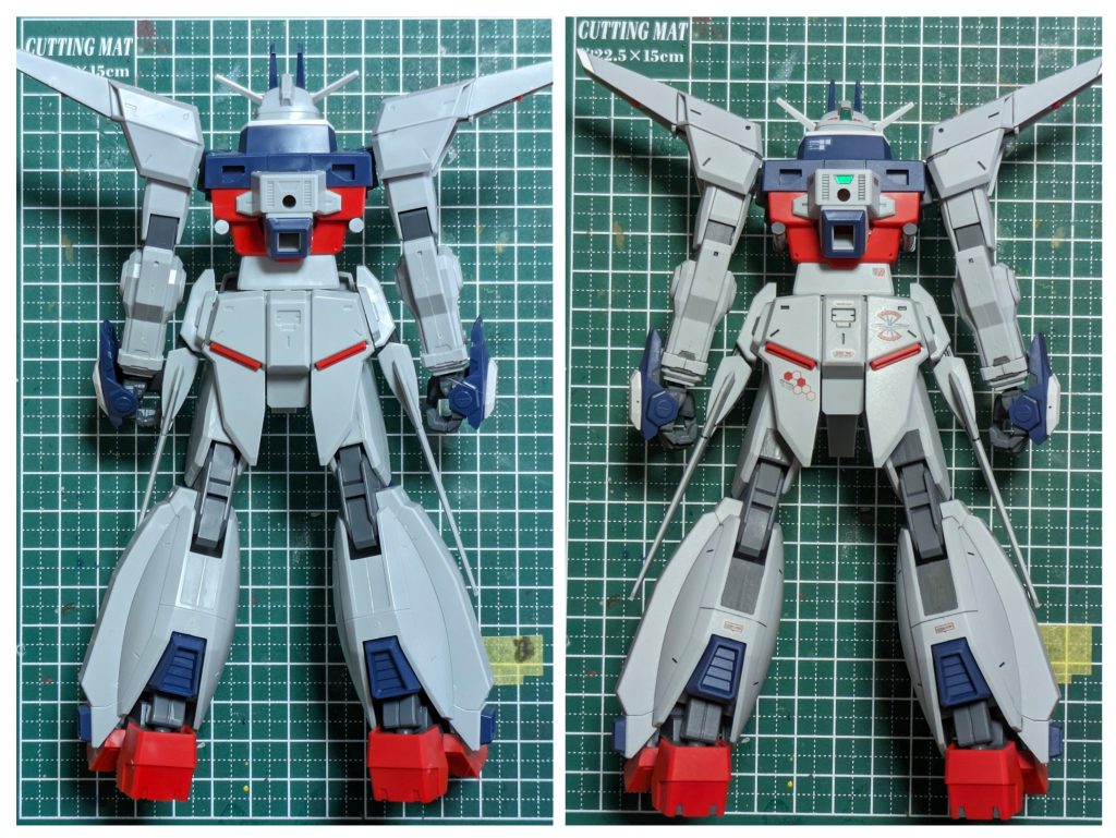 本体before after。後方。見え難いですが肘アーマーは継目消してません。