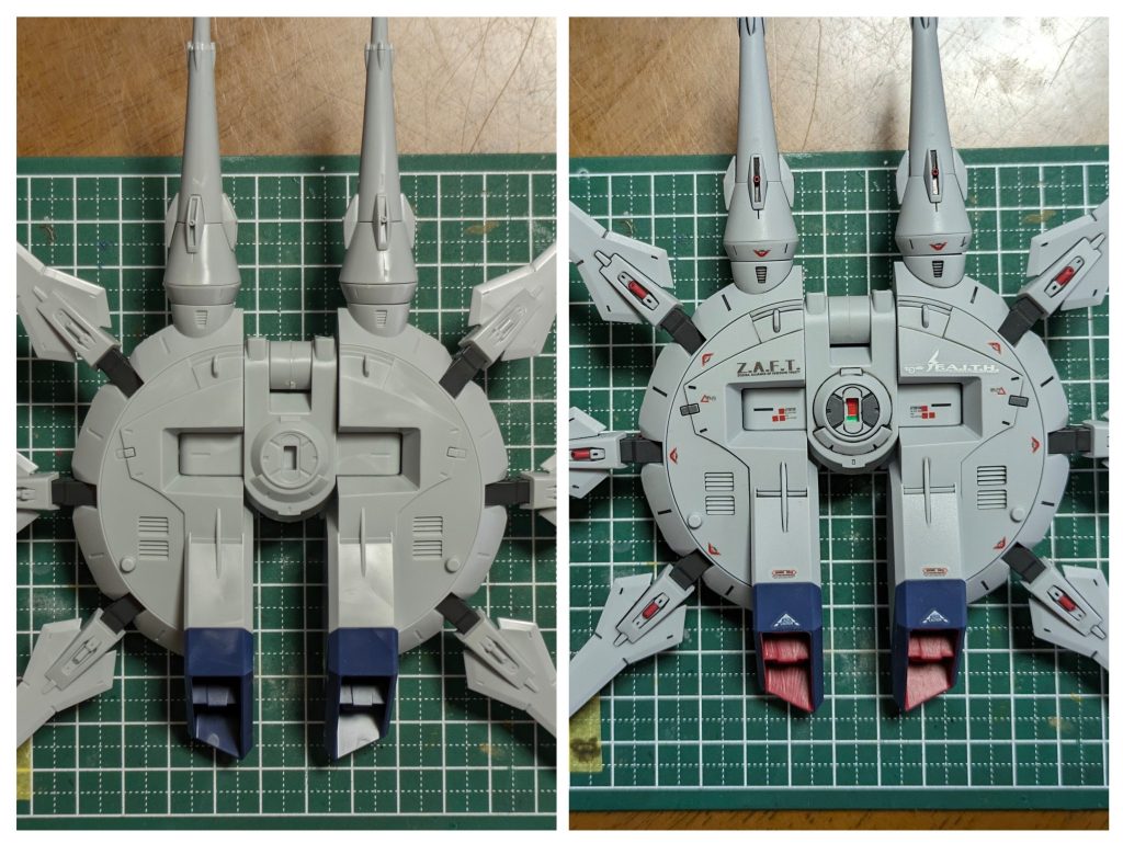 バックパックも足りない色を足してデカール等を貼りました。