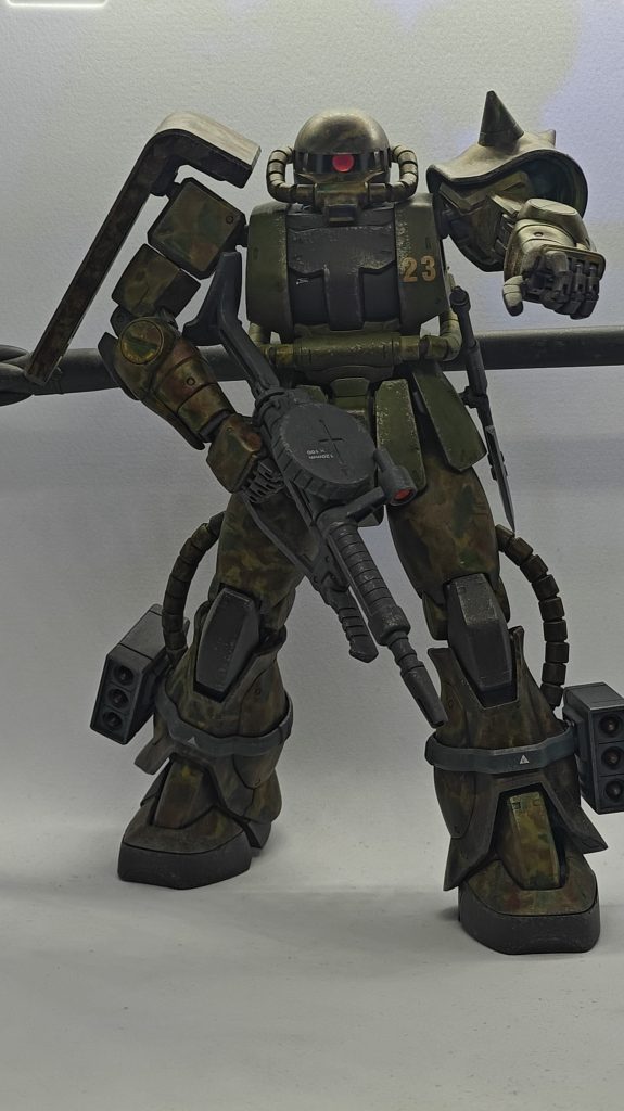 遠目で見るとほどよく見えたんですが、写真で見るとちょっとウェザリングやりすぎたかも。