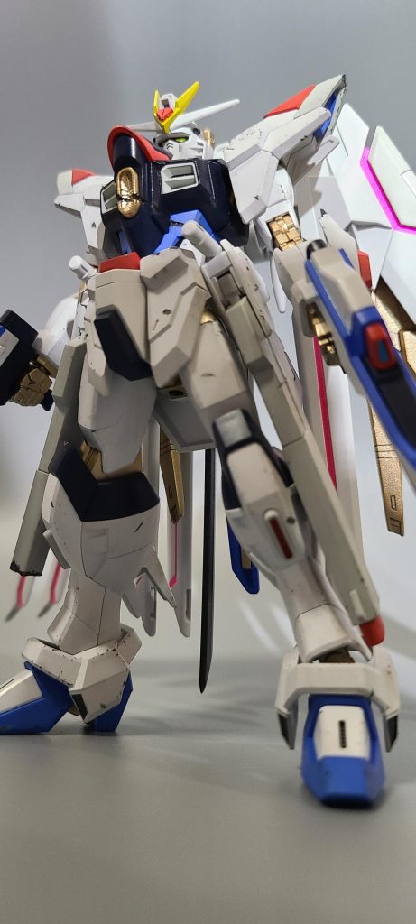 正面。各装甲に軽く鉄ヤスリでダメージを入れています。プラウドディフェンダーは劇中通り傷入れてません。