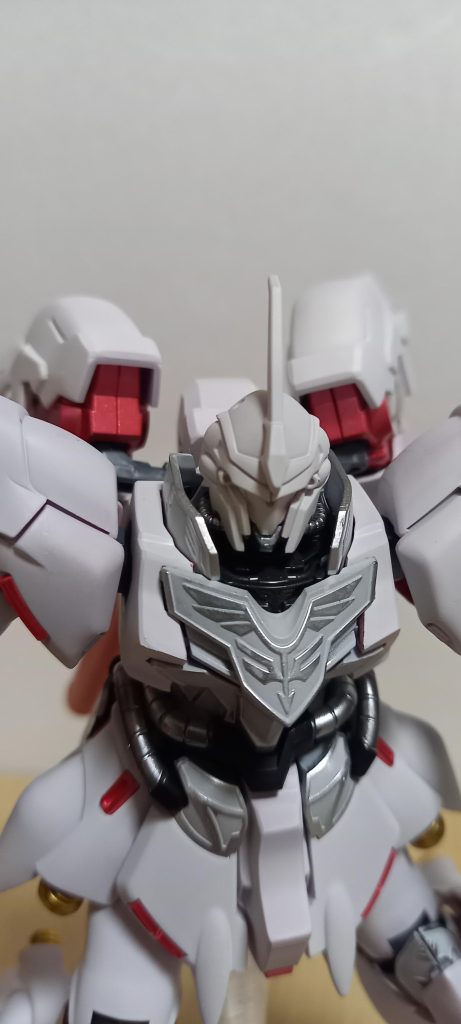 エンブレムはラッカーのスターブライトシルバーこれもガイヤさんの！その上から水性の水星エアリアルホワイトです！後枠をフィニッシュマスターや綿棒ですりすりしました！一番たいへんですね(;´д｀)