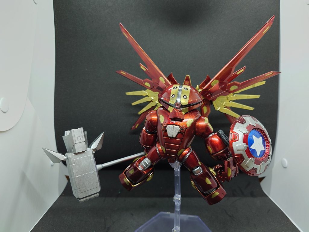 プラウドディフェンダーと合体。Mk-85の「ナノ・ライトニング・リフォーカサー」をイメージ