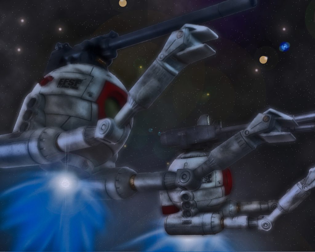 「おいっ、大丈夫かっ?!」「ああ、何とかっ！」ばらけていたボール達は何とかペアになる様纏まり始める。「リヴァプールだけじゃなくセントルシアまでっ！」「言っても仕方ない！」「何だ、後方から友軍の識別信号？」「第3パトロール艦隊のジムだっ！」「よしっ！これならMS相手でも対等に戦える！」「それに艦も来れば救助も早くできる筈だ」ボールパイロット達は増援が来た事により士気が上がる。そして敵の攻撃があった方角を最大望遠で映し、レーダーも含めた索敵を開始した。レンジ内のミノフスキー粒子の濃度は然程濃くなく、レーダーで捉えられなくもない。「レーダーに反応あり！……何だあれは?」