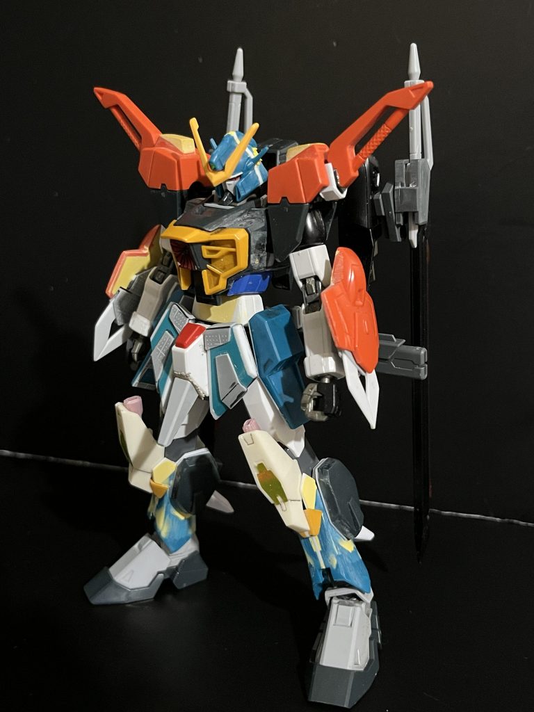 使用ガンプラ一覧hgカラミティ (メイン)ソードカラミティ改造パーツhgceフリーダム (腕、腹、モモ)hgceブラックナイトスコードルドラ (肩関節、二の腕、バックパック、武器)hgucバンシィ (バックパック)hgルナゲイザー (膝部分)hgエクシア (ビームナイフ)rgジャスティス (ブーメラン)