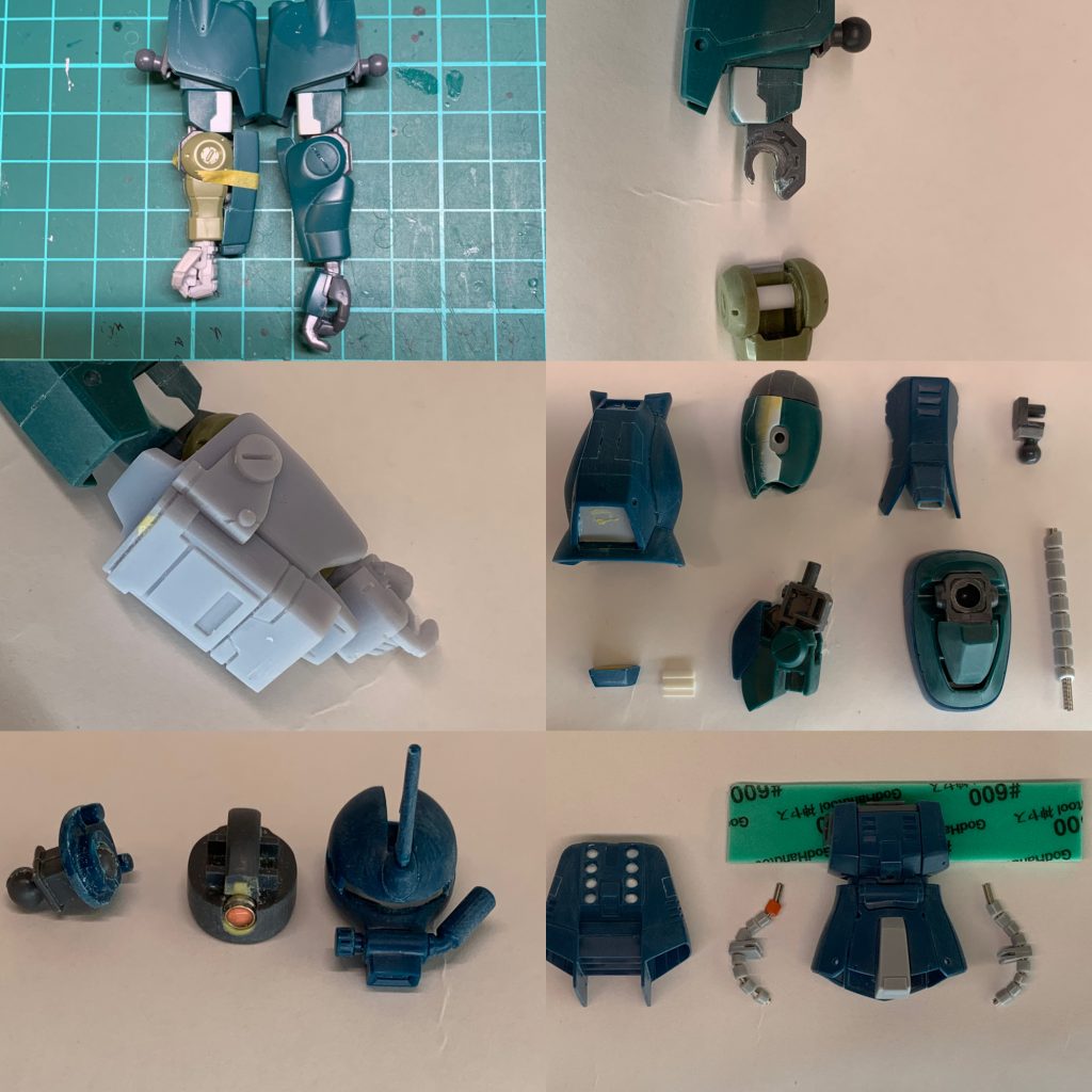 製作過程。右腕は3Dプリンタだらけ。