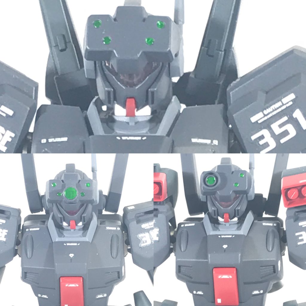 各機の頭部アップです。仕様によりゴーグルの形状を変えてます。