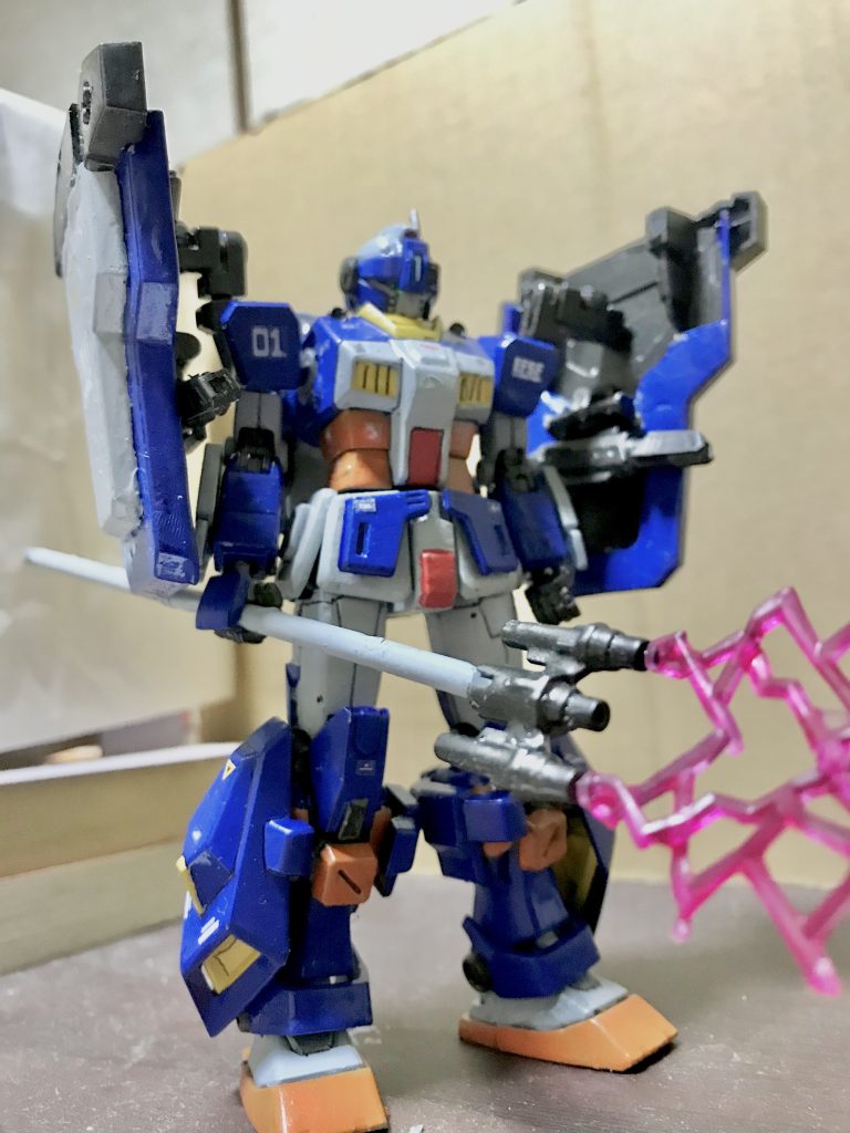 正面から武器は試作型ビームトライデントを。　ビームエフェクトは忍パルスガンダムのものを。