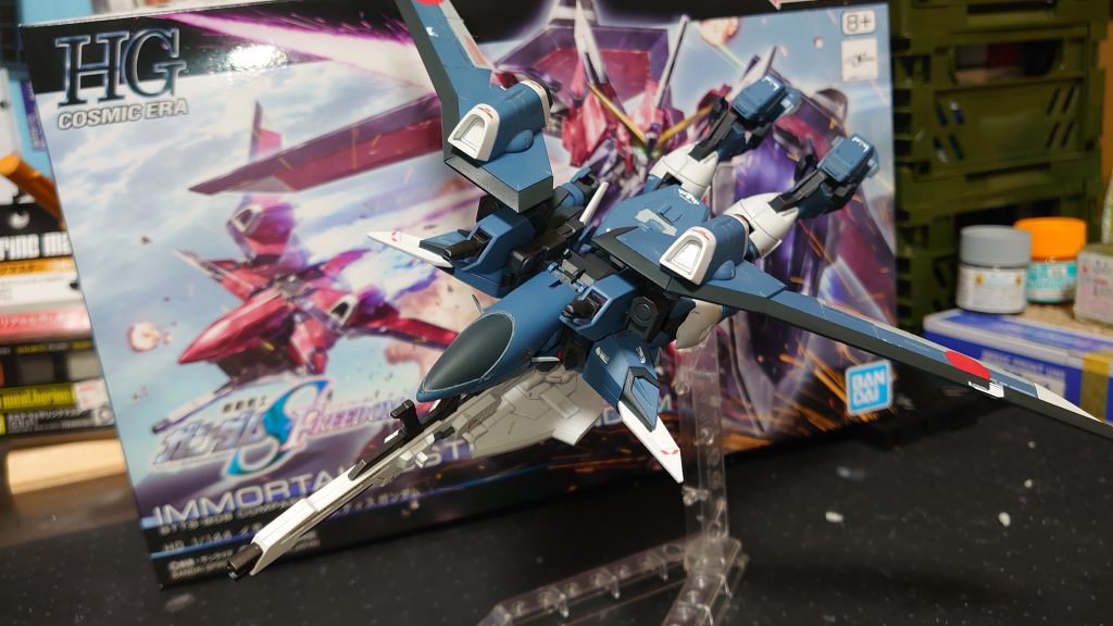 MA形態も様になってよかった(´ω｀)ライフルは作例を参考にMA形態時の機首に設置。バランス崩れずに上手くまとまりました(´ω｀)