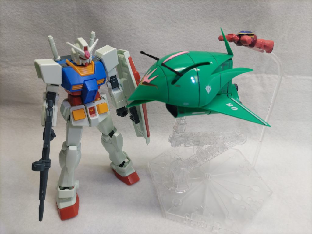 EGガンダムとのサイズ比較。ゲルググの小ささお分かりいただけるだろうか(gandam2)