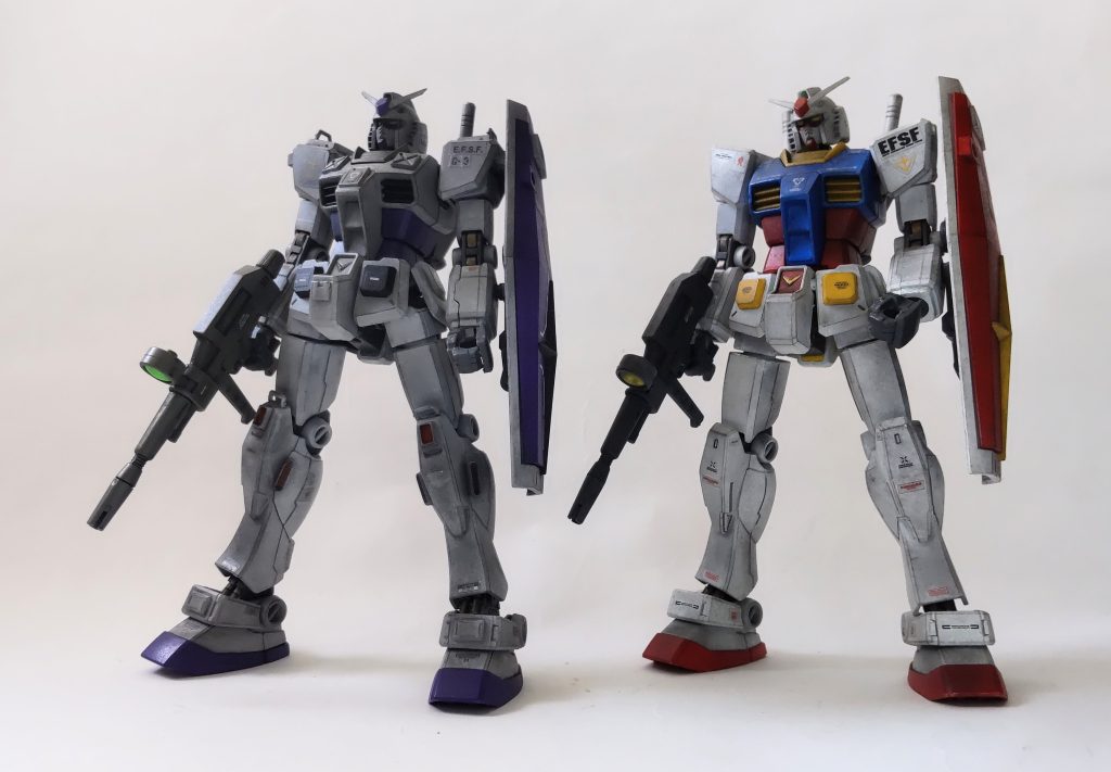 最後は過去のRX-78-2とツーショット。次回で第二幕は最終回となります。G-3ガンダムを駆使するゼノに腕の差を見せつけられ焦るチェスター。レッド・タトゥーとの戦いはどうなるのか?第一幕、二幕は各陣営の紹介のような物語でしたが第三幕は転換期に入ります。ラストにご紹介するガンプラはザクFZ(トライバル隊仕様一般機)を予定してます。また見てくれたら嬉しいです!(人∀・)タノム