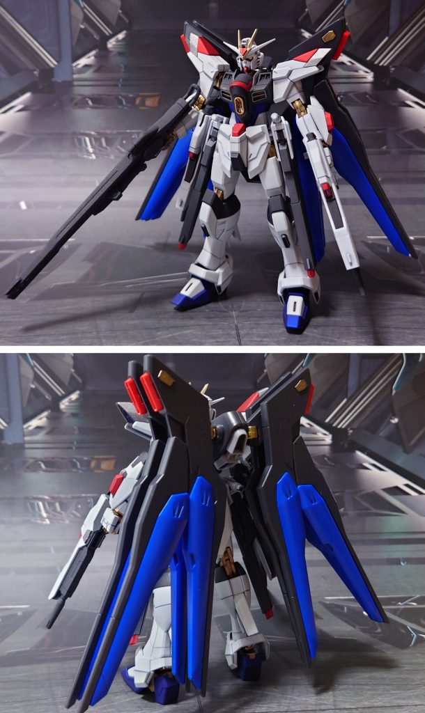 バックパックを拝借して“ストライクフリーダムガンダム弐式”風に。厳密にはバックパックの形状が違うらしいので、雰囲気再現ということになります。