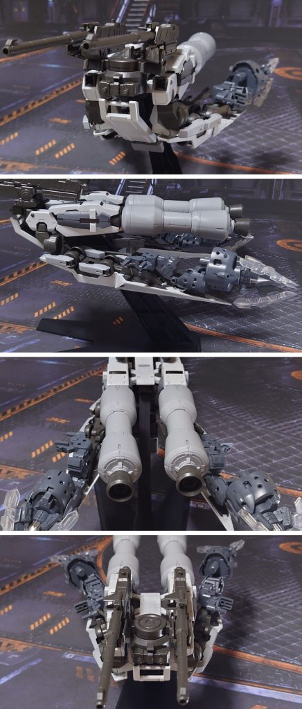 ヤヒロワニ、前・横・後ろ。本格的な塗装はせず、ガチャガチャ動かして遊ぶ用に、ガンダムマーカー部分塗装までで留めています。