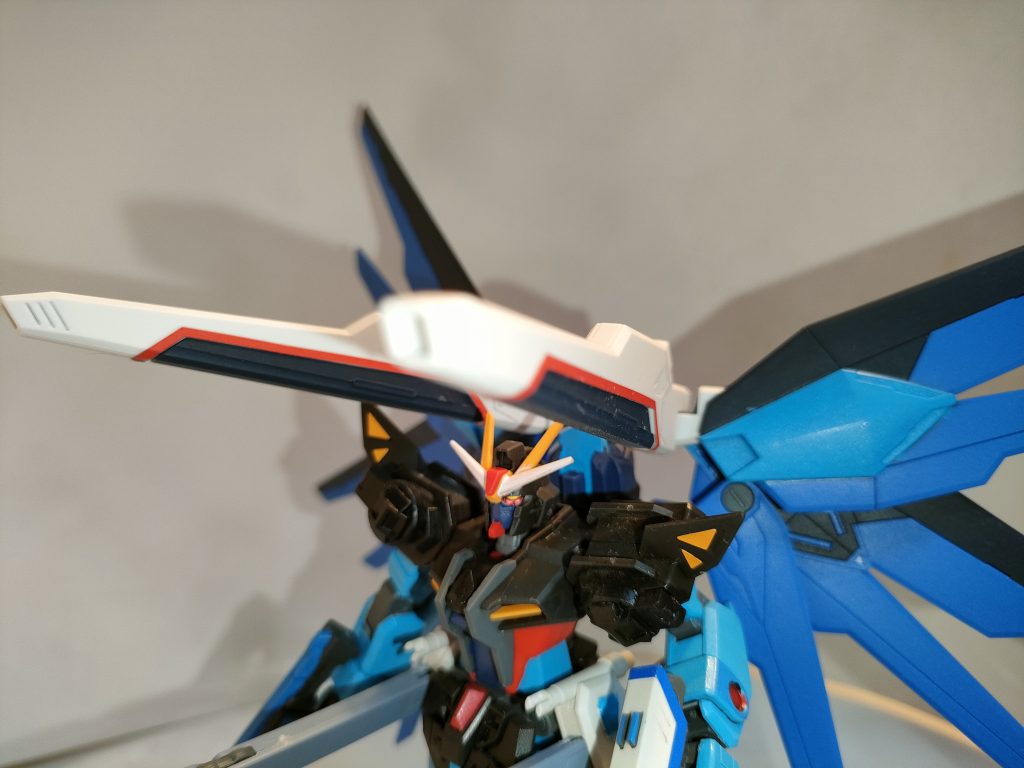 フリーダムストライカー本体であるウイングバインダー。バラエーナ・プラズマ収束ビーム砲を搭載。威力は絶大だが、ストライカーパックとして運用する関係上、安全性と扱い易さを考慮した設計に見直されている。 頭部にはGATシリーズに恒例として内蔵されているイーゲルシュテルンを搭載。